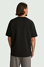 Oversized cotton interlock T-shirt 3 | BLACK | Audimas