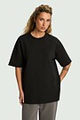 Oversized cotton interlock T-shirt 2 | BLACK | Audimas