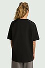 Oversized cotton interlock T-shirt 4 | BLACK | Audimas