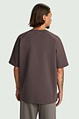 Oversized cotton interlock T-shirt 4 | BROWN | Audimas