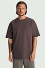 Oversized cotton interlock T-shirt 2 | BROWN | Audimas