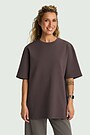 Oversized cotton interlock T-shirt 5 | BROWN | Audimas
