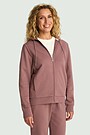 Cotton French terry full-zip hoodie 1 | PINK | Audimas