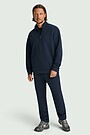 Cotton interlock half-zip sweatshirt 3 | Dark blue | Audimas