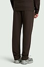 Cotton French terry tapered sweatpants 3 | BROWN | Audimas