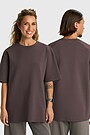 Oversized cotton interlock T-shirt 1 | BROWN | Audimas