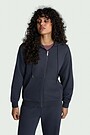 Cotton French terry full-zip hoodie 1 | GREY | Audimas
