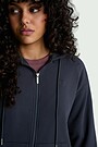 Cotton French terry full-zip hoodie 2 | GREY | Audimas