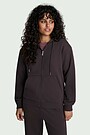 Cotton French terry full-zip hoodie 1 | BROWN | Audimas