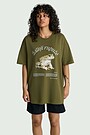 Short sleeves cotton T-shirt "Green toad" 2 | CHAKI | Audimas