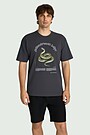 Short sleeves cotton T-shirt "Grass Snake" 1 | GREY | Audimas