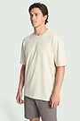 Soft cotton oversized T-shirt 1 | Cream | Audimas