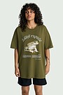 Short sleeves cotton T-shirt "Green toad" 4 | CHAKI | Audimas