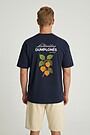 Short sleeves cotton T-shirt "Groundcherry" 2 | Dark blue | Audimas