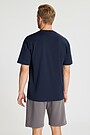 Oversized short sleeve cotton T-shirt 3 | Dark blue | Audimas