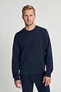 Cotton French terry crewneck sweatshirt 1 | Dark blue | Audimas