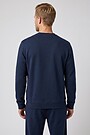 Cotton French terry crewneck sweatshirt 2 | Dark blue | Audimas