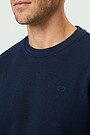 Cotton French terry crewneck sweatshirt 3 | Dark blue | Audimas