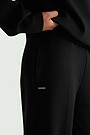 Cotton interlock wide sweatpants 4 | BLACK | Audimas