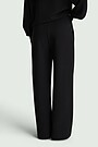 Cotton interlock wide sweatpants 3 | BLACK | Audimas