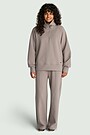 Cotton interlock wide sweatpants 1 | GREY | Audimas