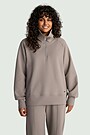 Cotton interlock half-zip sweatshirt 1 | GREY | Audimas