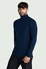 Lightweight merino wool roll neck top 1 | Dark blue | Audimas