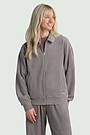 Full-zip velour jacket 1 | GREY | Audimas
