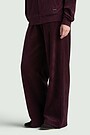 Wide velour sweatpants 2 | burgundy | Audimas