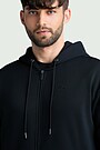 Cotton fleece full-zip hoodie 3 | BLACK | Audimas