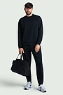 Cotton fleece crewneck sweatshirt 5 | BLACK | Audimas