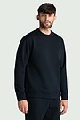 Cotton fleece crewneck sweatshirt 1 | BLACK | Audimas