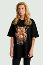 Short sleeves cotton T-shirt "Wild strength" 1 | BLACK | Audimas