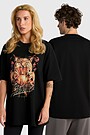Short sleeves cotton T-shirt "Wild strength" 1 | BLACK | Audimas