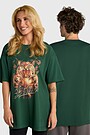 Short sleeves cotton T-shirt "Wild strength" 1 | GREEN | Audimas