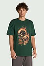 Short sleeves cotton T-shirt "Fighting Spirit" 4 | GREEN | Audimas