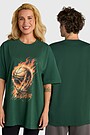 Short sleeves cotton T-shirt "Unbreakable" 1 | GREEN | Audimas