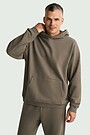 Oversized heavy-weight cotton hoodie 1 | CHAKI | Audimas