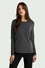 Cotton T-shirt with long sleeves 1 | GREY | Audimas