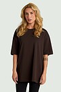 Oversized short sleeve cotton T-shirt 2 | BROWN | Audimas