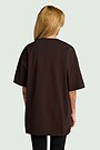 Oversized short sleeve cotton T-shirt 5 | BROWN | Audimas