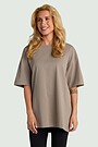 Oversized short sleeve cotton T-shirt 5 | GREY | Audimas