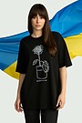 Unisex short-sleeve cotton T-shirt "Sunflower" 4 | BLACK | Audimas