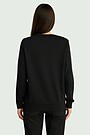 Women's cotton sweatshirt "Sunflower" 2 | BLACK | Audimas