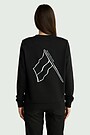Women's cotton sweatshirt "Flag" 1 | BLACK | Audimas