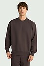 Oversized cotton fleece sweatshirt 1 | BROWN | Audimas