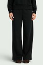 Wide cotton fleece sweatpants 2 | BLACK | Audimas