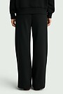 Wide cotton fleece sweatpants 3 | BLACK | Audimas