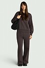 Wide cotton fleece sweatpants 1 | BROWN | Audimas