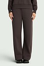 Wide cotton fleece sweatpants 2 | BROWN | Audimas